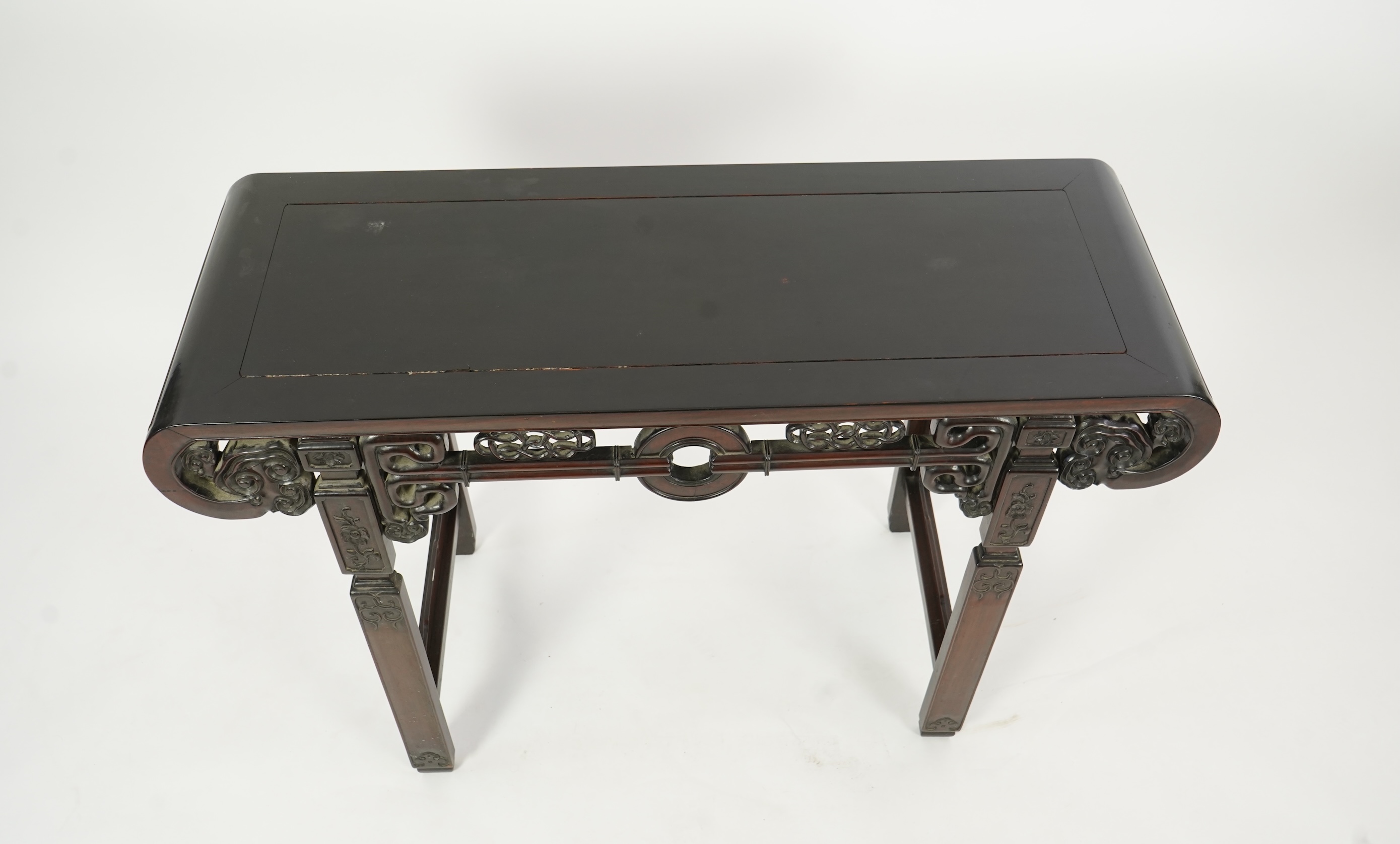 A small Chinese hongmu altar table, late 19th/early 20th century